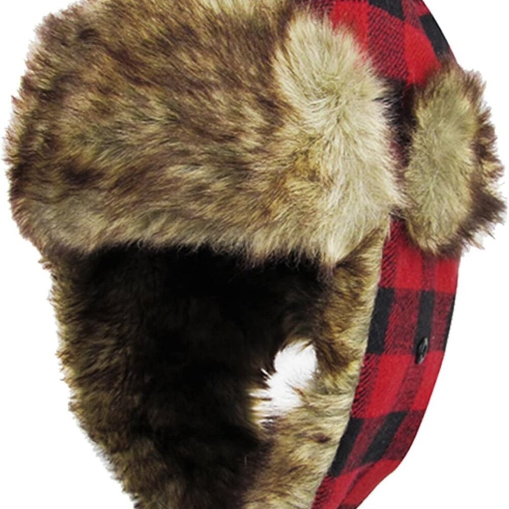 Lumberjack Plaid Aviator Trapper Hat Trooper Ear Flaps Ushanka Eskimo Cold